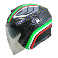 TRAX FG-TEC ITALIA BLACK sunvisor motorcycle helmet side view 