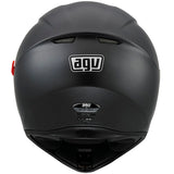AGV K3 SV Full Face Helmet matt black back view