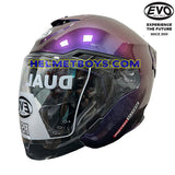 EVO RS9 Motorcycle Sunvisor Helmet IRIDIUM SERIES PURPLE slant view