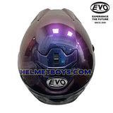 EVO RS9 Motorcycle Sunvisor Helmet IRIDIUM SERIES PURPLE top view