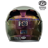 EVO RS9 Motorcycle Sunvisor Helmet IRIDIUM SERIES RED GOLD back view