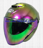 EVO RS9 Motorcycle Sunvisor Helmet IRIDIUM SERIES RED GOLD green visor slant