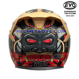 EVO RS9 Motorcycle Sunvisor Helmet SAMURAI SERIES brown red back