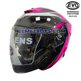 EVO RS9 Motorcycle Sunvisor Helmet FUSCHIA CURVE slant view