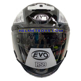 EVO RS9 sunvisor motorcycle helmet MATRIX WHITE front view