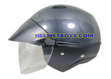 KISS Shorty Open Face Motorcycle Helmet glossy grey side view