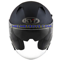 KYT NFJ Motorcycle Helmet ANTHRACITE MATT BLACK front view