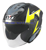 KYT NFJ Motorcycle Sunvisor Helmet ATTITUDE BULL YELLOW slant view