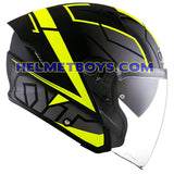 KYT NFJ Motorcycle Helmet MOTION FLUO matt yellow side view