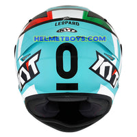 KYT FULL FACE TT COURSE Motorcycle Helmet LEOPARD ITALIA back view