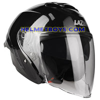LAZER TANGO Motorcycle Helmet sunvisor glossy black slant view