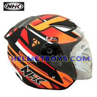 NHK Motorcycle Sunvisor Helmet AERO R1 orangeflo side view