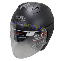 TRAX RACE ZR motorcycle helmet matt black slant view
