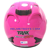 TRAX RACE ZR motorcycle helmet pink back view