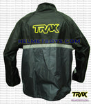 TRAX PVC motorcycle raincoat grey back view