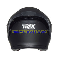 TRAX TZ301 MATT BLACK Sunvisor Helmet back view