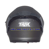 TRAX TZ301 MATT GREY TITAN Sunvisor Helmet back view