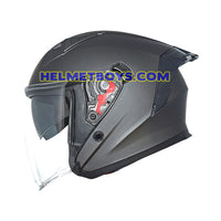 TRAX TZ301 MATT GREY TITAN Sunvisor Helmet side view