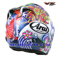 ARAI RAM VZRAM Oriental1 KOI Motorcycle Helmet back flip view