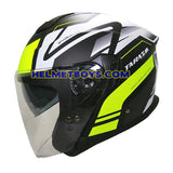 TARAZ Graphic Motorcycle Helmet matt yellow side view