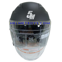 5M BOLTZ Motorcycle Sunvisor Helmet matt black front view