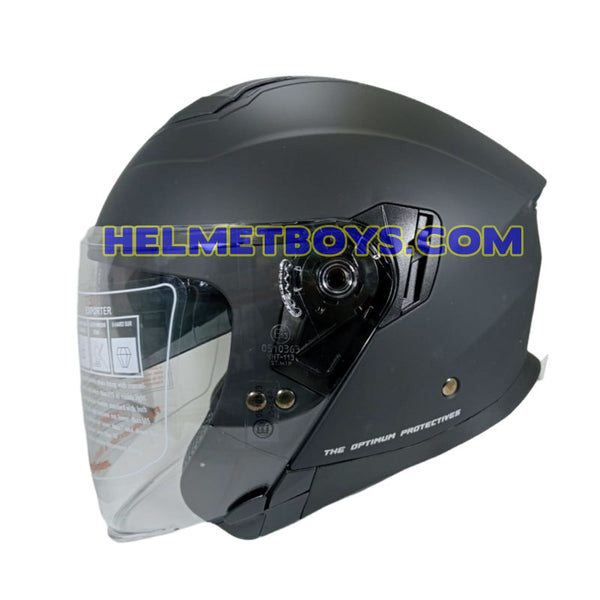 5M BOLTZ Motorcycle Sunvisor Helmet matt black side view