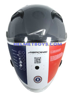 ASTONE Motorcycle Open Face Helmet Sharp Visor glossy grey front view