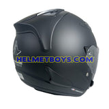 ASTONE Motorcycle Open Face Helmet Sharp Visor matt black backflipview