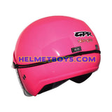 GPR AEROJET ALL PINK Shorty Open Face Helmet BACKFLIP VIEW