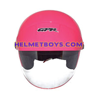 GPR AEROJET ALL PINK Shorty Open Face Helmet FRONT VIEW