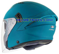 KYT NFJ Motorcycle Sunvisor Helmet EMERALD GREEN back slant view