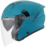 KYT NFJ Motorcycle Sunvisor Helmet EMERALD GREEN side view