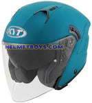 KYT NFJ Motorcycle Sunvisor Helmet EMERALD GREEN slant view