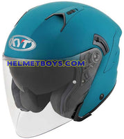 KYT NFJ Motorcycle Sunvisor Helmet EMERALD GREEN slant view