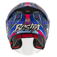 KYT TTR JET Motorcycle Sunvisor Helmet Enea Bastianini back view