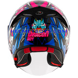 KYT TTR JET Motorcycle Sunvisor Helmet KASMA DANIEL back view