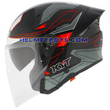 KYT TTR JET Motorcycle Sunvisor Helmet LED GRAPHICS side view black grey