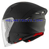 KYT TTR JET Motorcycle Sunvisor Helmet matt black backflip2 view