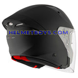 KYT TTR JET Motorcycle Sunvisor Helmet matt black backflip view