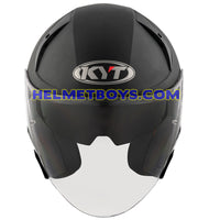 KYT TTR JET Motorcycle Sunvisor Helmet matt black front view