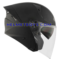 KYT TTR JET Motorcycle Sunvisor Helmet matt black side view