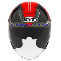 KYT TTR JET Motorcycle Sunvisor Helmet LED GRAPHICS front view black red