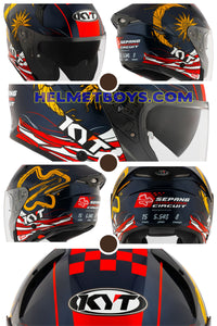 KYT TTR JET Motorcycle Sunvisor Helmet SEPANG collage view