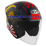 KYT TTR JET Motorcycle Sunvisor Helmet SEPANG right slant view