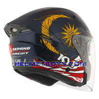 KYT TTR JET Motorcycle Sunvisor Helmet SEPANG right back view