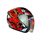 MT Motorcycle Sunvisor Helmet A1 KRPA KOI FISH DRAGON Glossy BLACK right side view