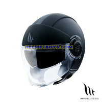 MT VIALE JET 3/4 motorcycle Helmet matt black slant view