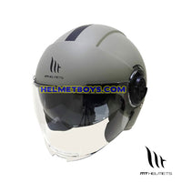 MT VIALE JET 3/4 motorcycle Helmet matt grey slant view
