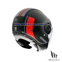 MT VIALE JET 3/4 Sunvisor motorcycle Helmet C5 red back view