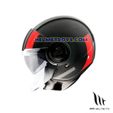 MT VIALE JET 3/4 Sunvisor motorcycle Helmet C5 red side view